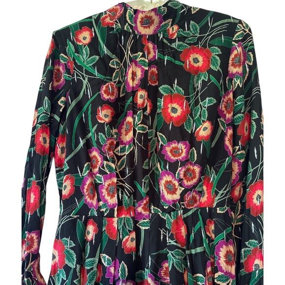 Revolve Kora Backless Black Floral Maxi Dress-Size XS Open Back Long Sleeve - Picture 5 of 9